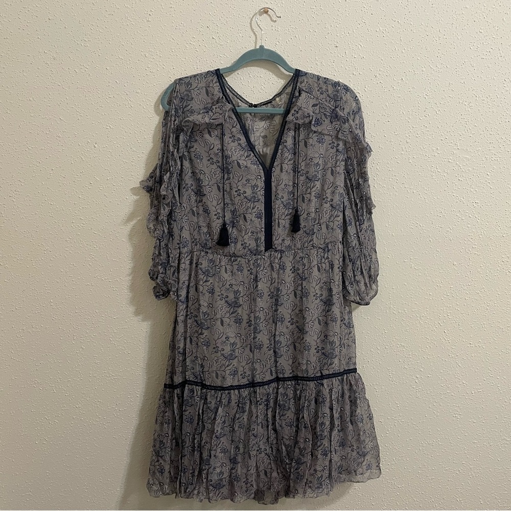Elie Tahari Silk Floral Paisley 3/4 Sleeve MIDI Dress - Size 14